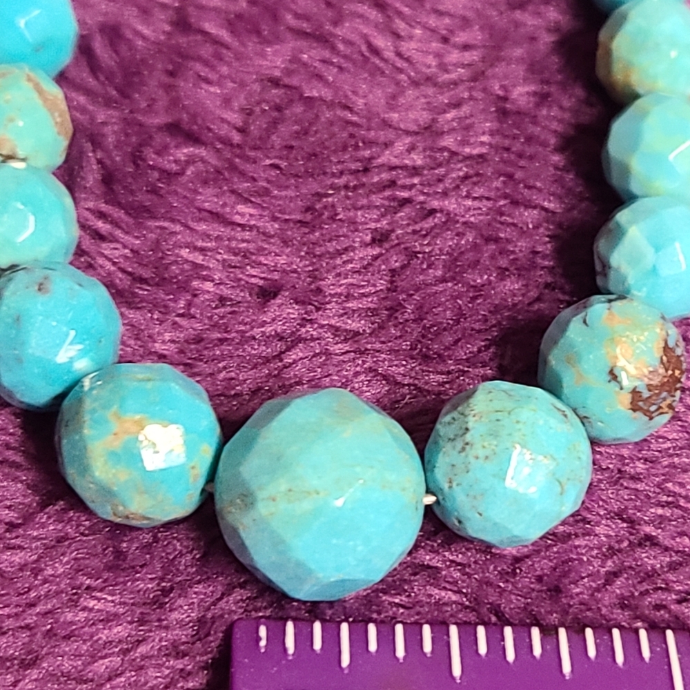 RARE Jay King Turquoise Graduated Beads Sterling Silver Necklace - Picture 6 of 15